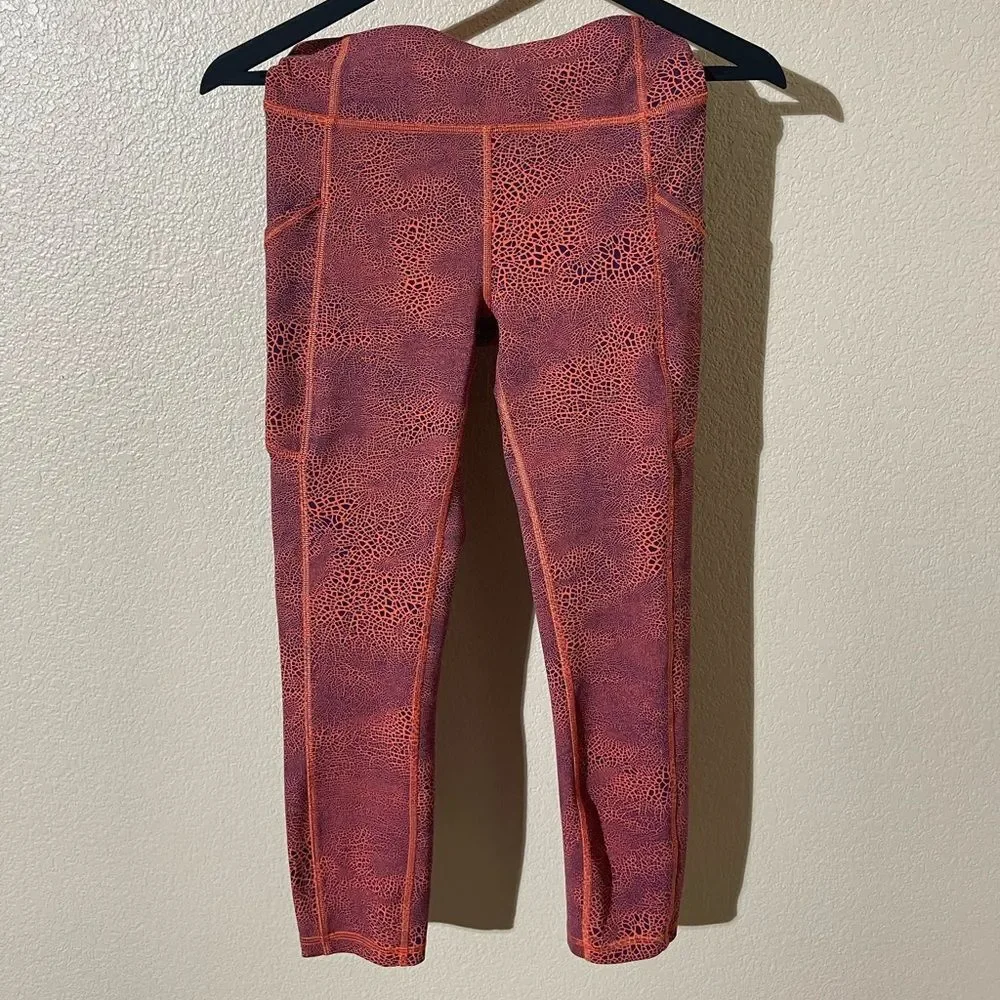 Lululemon Athletica Orange Patterned Leggings